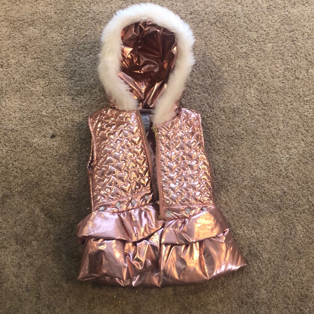 Girls Rose gold puffer vest